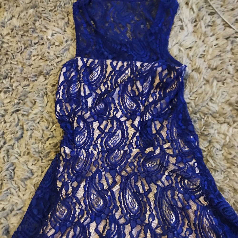 A blue designer dress